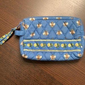 Vera Bradley Bees Print Cosmetic Travel Case (plastic lined) (7 by 5in)